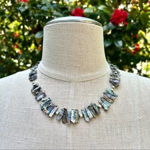 NWOT Abalone Stone Chips Necklace